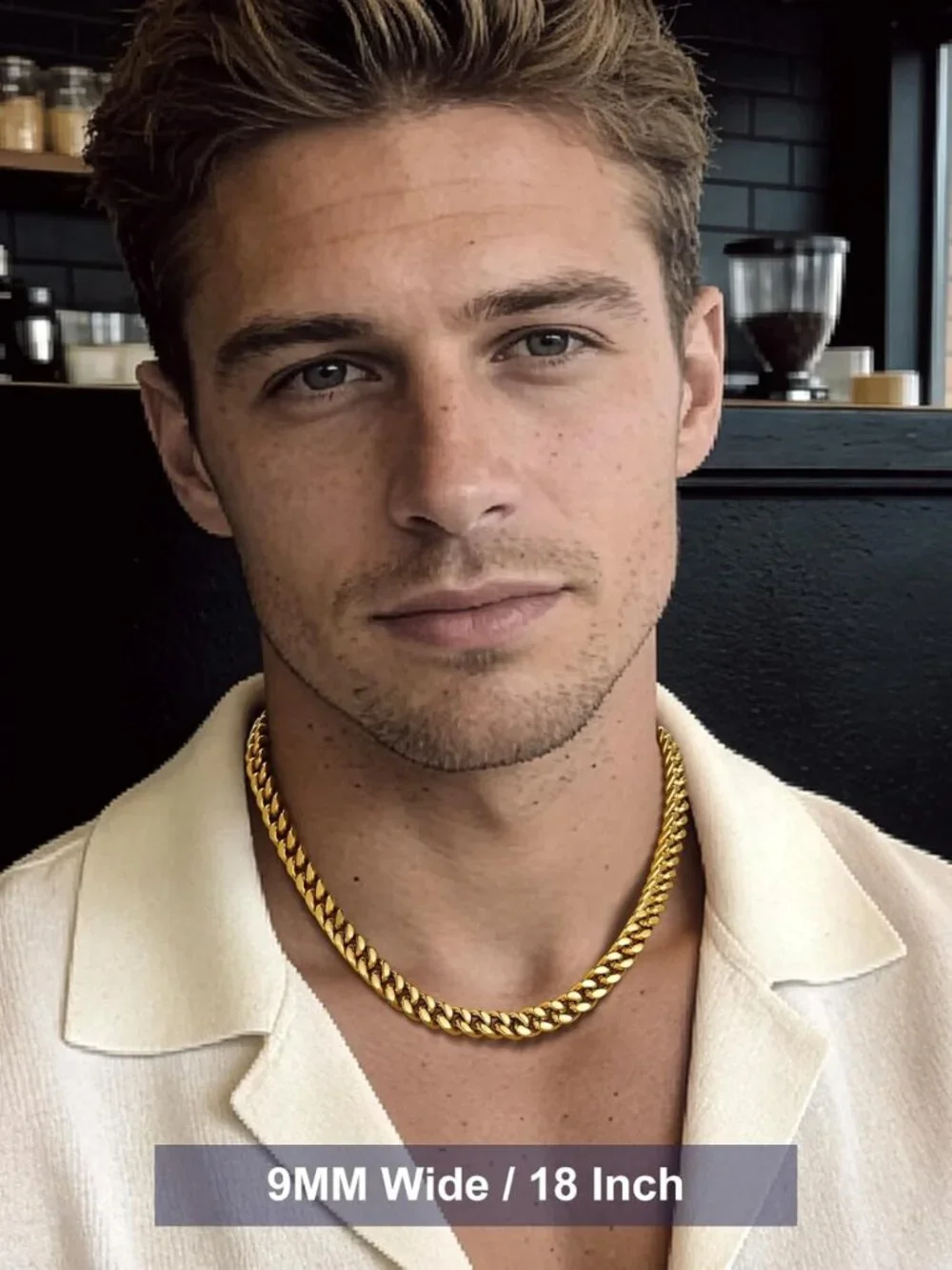 Men's Premium Solid Stainless Steel Miami Cuban Link Chain Necklace - 24